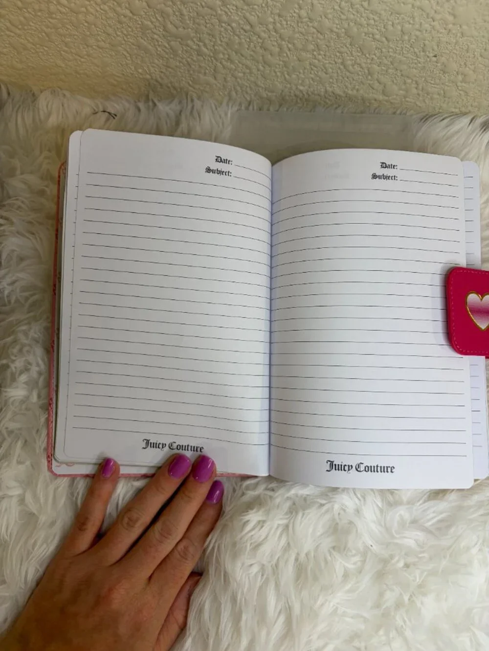 Juicy Couture Pink Journal Heart Pen Notebook Planner Diary 280 Pages NWT